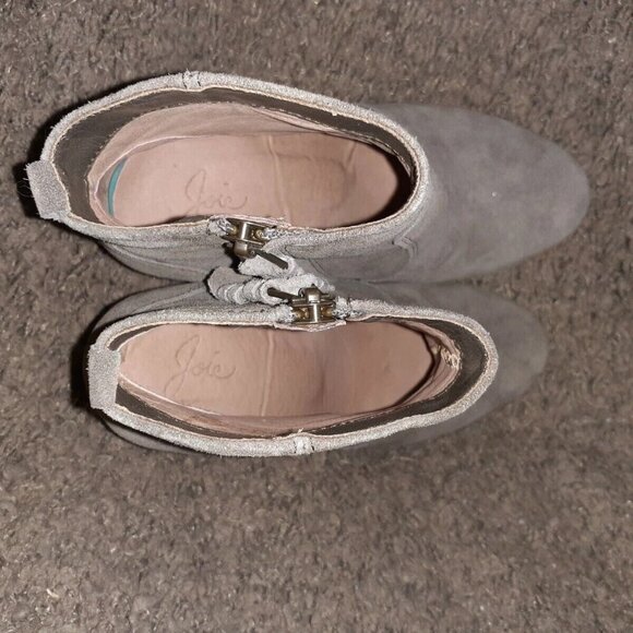 JOIE-Dalton-Charcoal/Taupe Suede Tassel Heeled Ankle Boot-Sz 36-Excellent - Picture 6 of 7